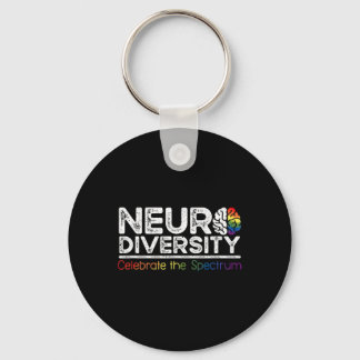Neurodiversity Celebrate Mental Health Adhd Autism Keychain
