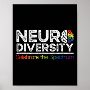 Neurodiversity Celebrate Mental Health Adhd Autism Poster