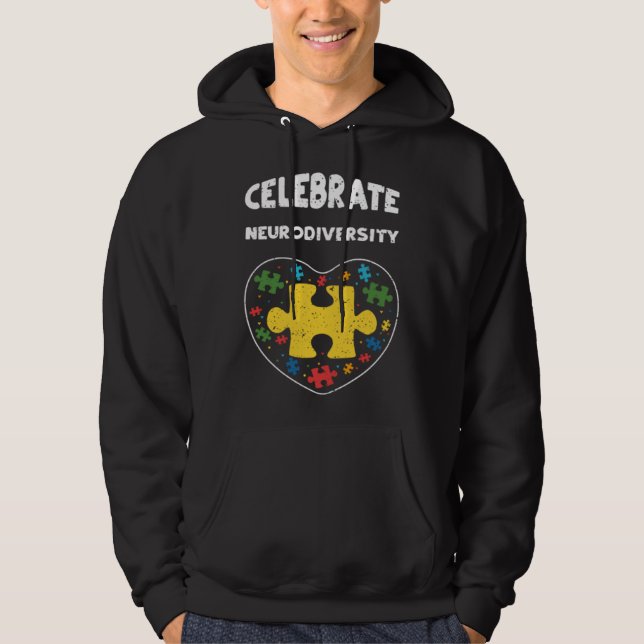 Neurodiversity Celebrate Neurodiversity  Autism Aw Hoodie (Front)