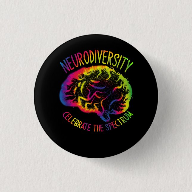 Neurodiversity Celebrate The Spectrum Autism Aware Button (Front)