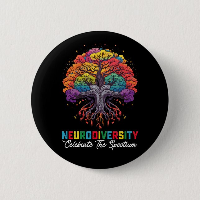Neurodiversity Celebrate The Spectrum Autism Button (Front)