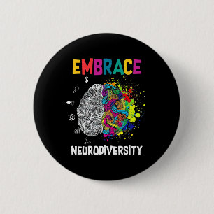 Neurodiversity Celebrate The Spectrum Brain Autism Button