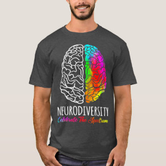 Neurodiversity Celebrate The Spectrum Brain Autism T-Shirt