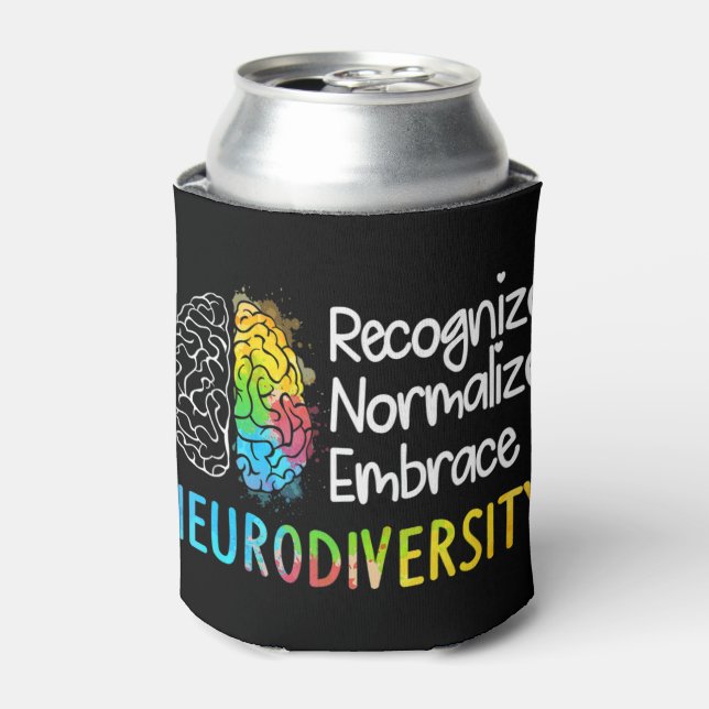 Neurodiversity, Celebrate the Spectrum. The brain  Can Cooler (Can Front)
