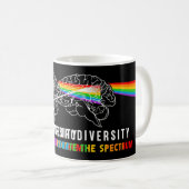 Neurodiversity, Celebrate The Spectrum. The brain  Coffee Mug (Front Right)
