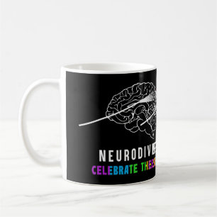 Neurodiversity, Celebrate The Spectrum. The brain Coffee Mug