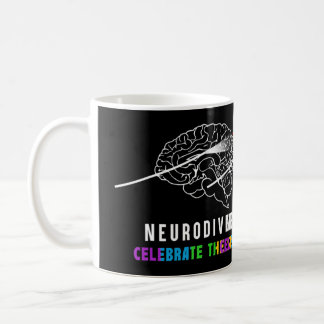 Neurodiversity, Celebrate The Spectrum. The brain  Coffee Mug