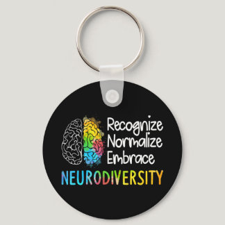 Neurodiversity, Celebrate the Spectrum. The brain  Keychain