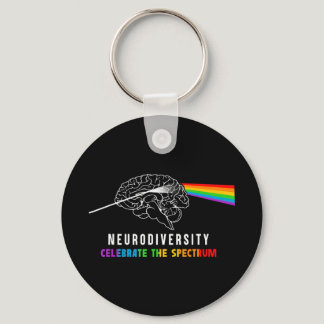 Neurodiversity, Celebrate The Spectrum. The brain  Keychain