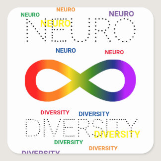 Neurodiversity dots square sticker