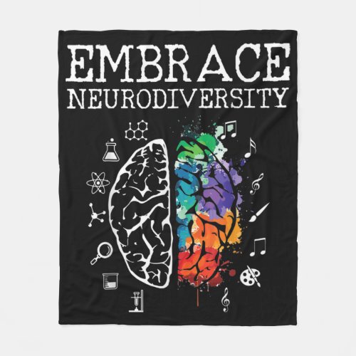 Neurodiversity _ Embrace ADHD Autism ASD Fleece Blanket