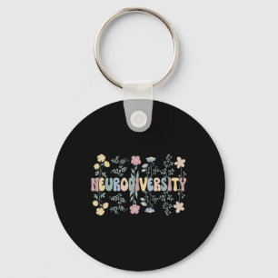 Neurodiversity Flowers Autism Neurodivergent 1 Keychain