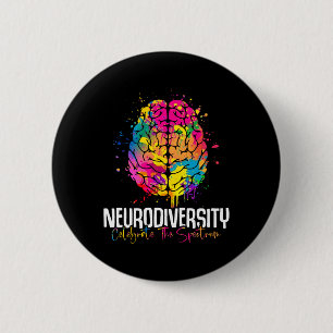 Neurodiversity Flowers Neurodivergent Autism Aware Button