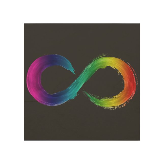 Neurodiversity Infinity Logo Shirt  Wood Wall Art (Front)