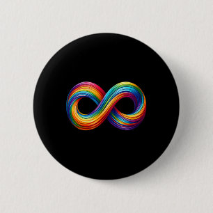 Neurodiversity Infinity Sign Rainbow Symbol Autism Button