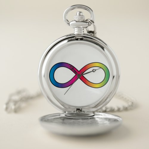 Neurodiversity infinity symbol pocket watch
