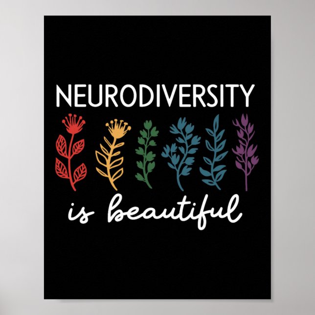 Neurodiversity Is Beautiful Autism Awareness Adhd  Poster (Front)