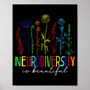 Neurodiversity is beautiful autism awareness poster