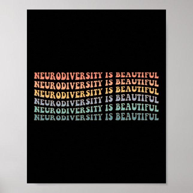 Neurodiversity Is Beautiful - Autism Awareness  Poster (Front)