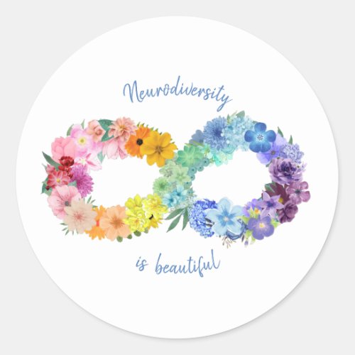 Neurodiversity is Beautiful Classic Round Sticker