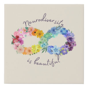 Neurodiversity is Beautiful Faux Canvas Print