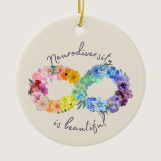 Neurodiversity is Beautiful Floral Ornament