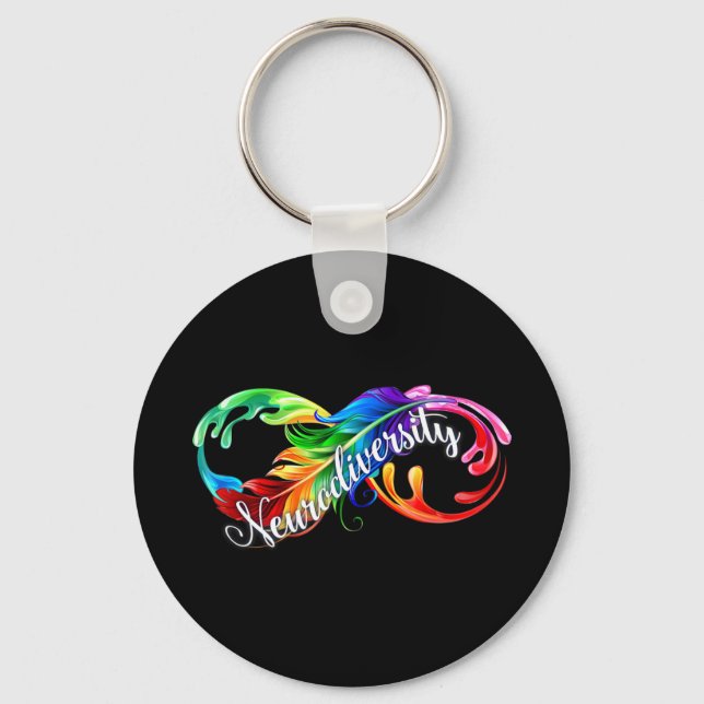 Neurodiversity Is Beautiful Rainbow is great gift  Keychain (Front)