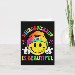 Neurodiversity Is Beautiful Smile Face Autism Awar Card