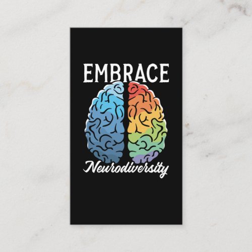 Neurodiversity Mental Health Awareness Colorful Br Business Card