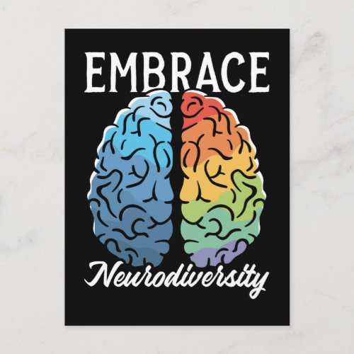 Neurodiversity Mental Health Awareness Colorful Br Postcard