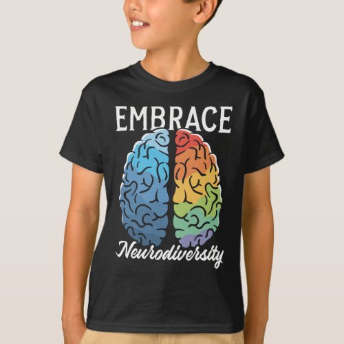 Neurodiversity Mental Health Awareness Colorful Br T_Shirt