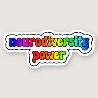 neurodiversity power - Rainbow Retro Typography Sticker