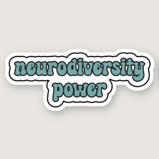 neurodiversity power - Teal Retro Typograp Sticker