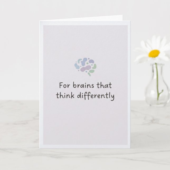  Neurodiversity Pride Brain Inspirational Greeting Card (Small Plant)