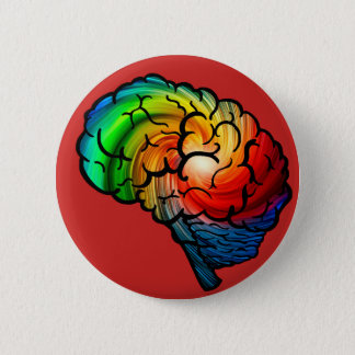 Neurodiversity Pride Rainbow Brain Button