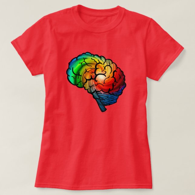 Neurodiversity Pride Rainbow Brain Shirt (Design Front)