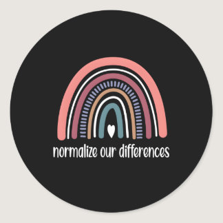 Neurodiversity Rainbow Autism Neurodivergent Adhd  Classic Round Sticker
