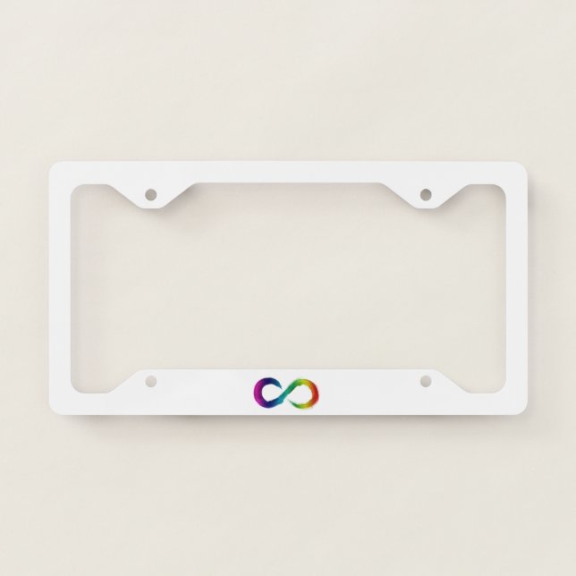 Neurodiversity rainbow infinity autism acceptance  license plate frame (Front)