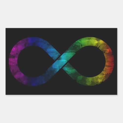 Neurodiversity Rainbow Infinity Watercolor Rectangular Sticker