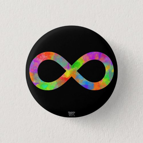Neurodiversity Rainbow Lemniscate Infinity Symbol Button