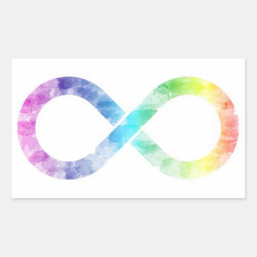 Neurodiversity Rainbow Watercolor Infinity Sticker