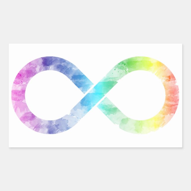 Neurodiversity Rainbow Watercolor Infinity Sticker (Front)