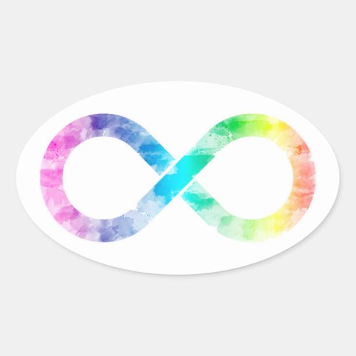 Neurodiversity Rainbow Watercolor Infinity Sticker