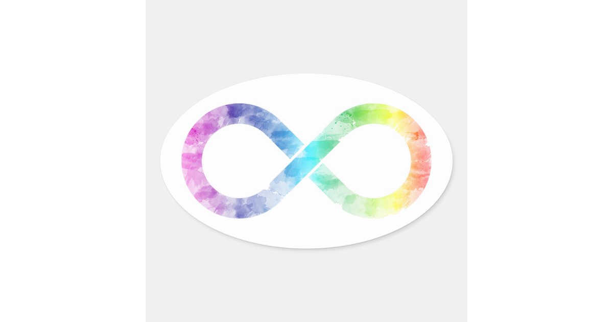 Neurodiversity Rainbow Watercolor Infinity Sticker ...