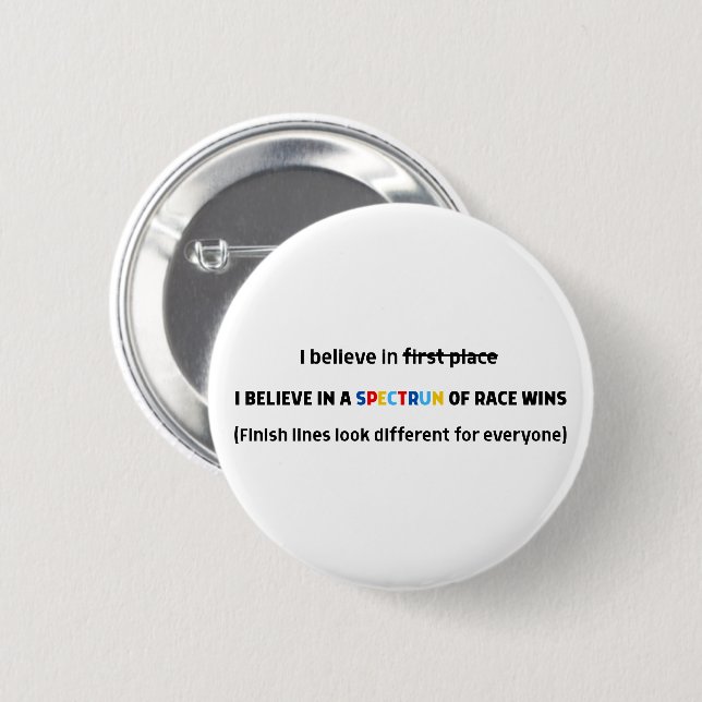 Neurodiversity Run Autism Awareness Month Running  Button (Front & Back)