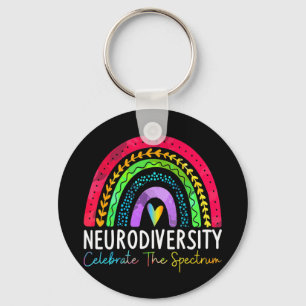 Neurodiversity Shirt Autism Spectrum ASD ADHD Rain Keychain