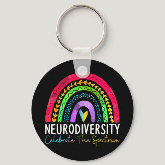 Neurodiversity Shirt Autism Spectrum ASD ADHD Rain Keychain