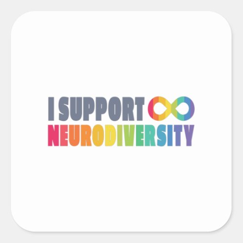 Neurodiversity support square sticker