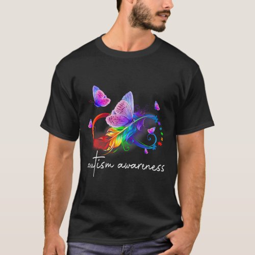 Neurodiversity Symbol Rainbow Infinity Autism Awar T_Shirt