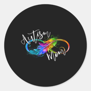 Neurodiversity Symbol Rainbow Infinity Autism Mom Classic Round Sticker